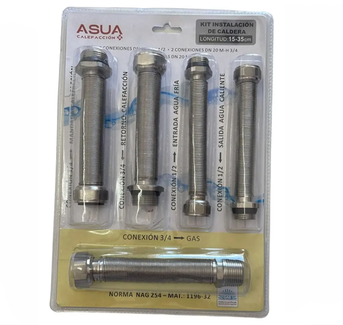 Kit conexiones flexibles agua/gas dual ASUA